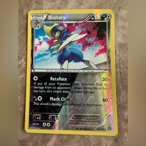 Bisharp 64/114 Pokemon Card Rare Holo 2016 XY Steam Seige NM